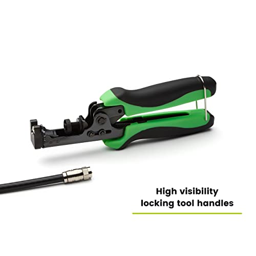 trueCABLE F Connector Compression Tool, Adjustable for RG6, RG 6 Quad Shield, & RG59 F-Connectors, Coax Cable Crimper