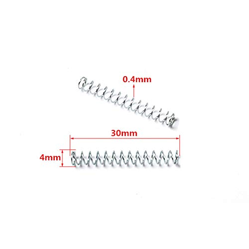 [Australia - AusPower] - Customized Galvanized Spring Steel Metal Small Coil Pressure Spring Compression Spring for Ball Pen, Wire Diameter 0.4mm * Out Diameter 4mm * Length 30mm, 100Pcs 