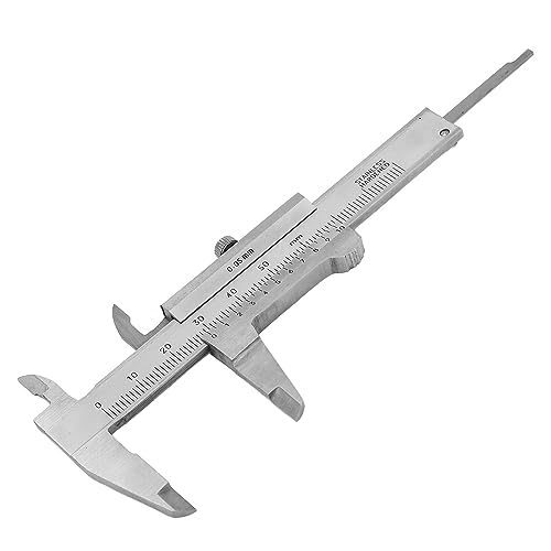 Vernier Caliper 0-50mm Stainless Steel Portable High Accuracy Small Portable Measuring Tool for DIY Household Jewelry Coins Gemstones Antique Student Caliper