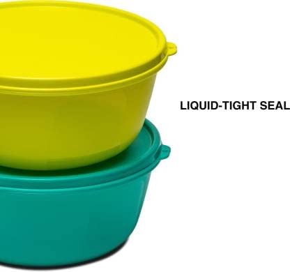 Tupperware SS Bowl Plastic Grocery Container 1500 ml Pack of 2 (Multicolor)