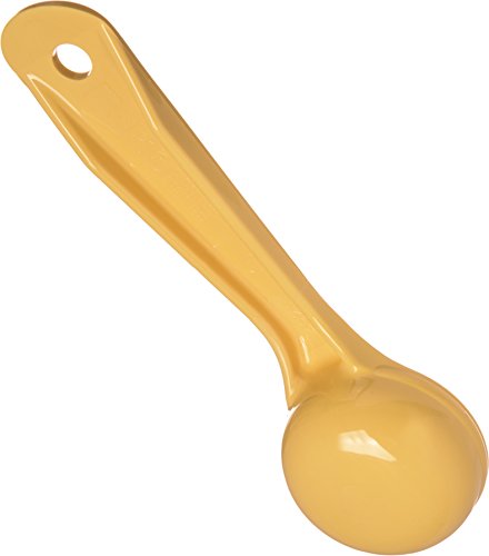 Carlisle FoodService Products 1 Ounce Solid Measuring Spoon – Flat Bottom – Portion Control Tool – Short Handle 6.5 ", Yellow, (Pack of 12) Pack of 12 1 Oz