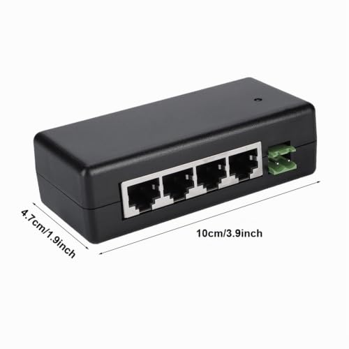 12-48V 4-Port Poe Power Supply Module, Gigabit Ethernet Injector for IP Camera, Compatible with International Safety Standards