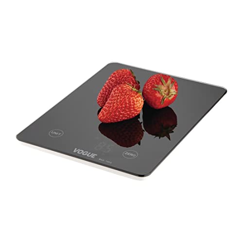 Vogue Digital Black Rectangular Electric Scale 10kg - Food Scale for Baking, Cooking, Keto and Meal Prep FS488