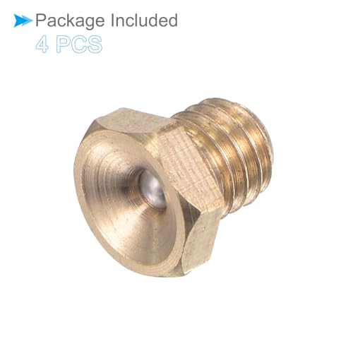 Set of 4 Push Button Grease Nipples Lubricating Oil Cap M6x1 Thread | Hex ball lubricating nipple, for lubrication system