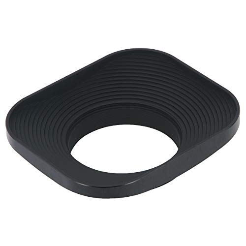 Haoge LH-B39T 39mm Square Metal Screw-in Lens Hood with Cap for Fujifilm Fujinon 60mm f/2.4 XF60mmF2.4 R Macro, Fuji 27mm f/2.8 XF27mmF2.8 Lens and Other Lens with 39mm Filter Thread Black
