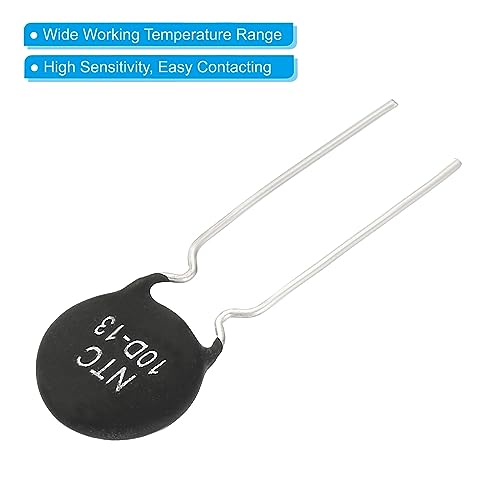 PATIKIL NTC Thermistors Resistors 10 Ohm NTC10D-13 Black Pack of 10 | Highly sensitive current limiter temperature sensor for measuring temperature