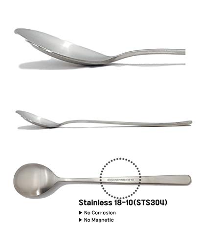 [5 Sets] [Made in Korea] Korean Sticky Rice Spoon Chopsticks Set Gold Titanium Plating 304 Stainless Steel Tableware Cutlery Set Mukbang Chopsticks (Willow Tree, 5 Sets) Willow, 5 Sets