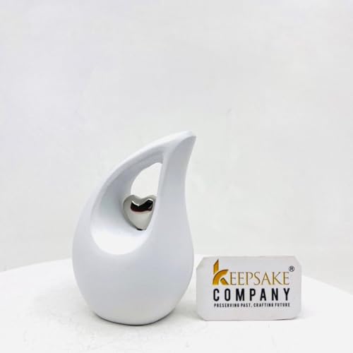 Urns for Human Ashes Mini Urn with Pink Heart Cremation Keepsakes for Ashes Ash Holders Pink Heart Urn ERN Tiny Little with Premium Velvet Bag (White Matte with Silver Heart) White Matte Extra Small - EXS - 3 Cubic Inches / 3 Teaspoons