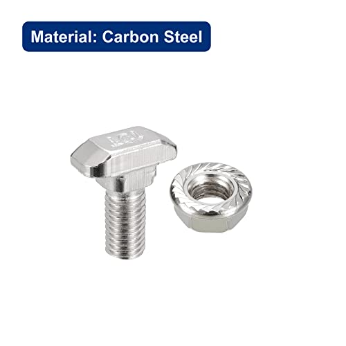 uxcell M8x20mm T-slot drop-in bolts and hexagon flange nuts for 45 series aluminum profiles