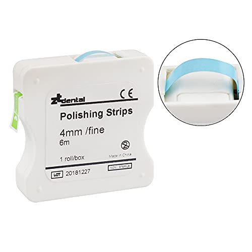 [Australia - AusPower] - Dental Polishing Strips | Abrasive Finishing 4mm x 6M for Interproximal Teeth Cleaning Care | Whitening, Deep Sanding and Grinding (Blue) 1 Count (Pack of 1) 