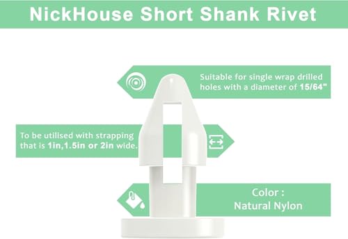 NickHouse solid short shank strapping rivets for patio furniture and outdoor chair webbing repair
