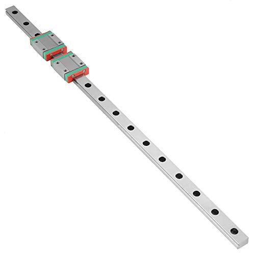 2pcs MGN12B Miniature Linear Rail Slide Block and 1pc 400mm MGN12 Miniature Linear Rail Guide Rail 12mm Width Set