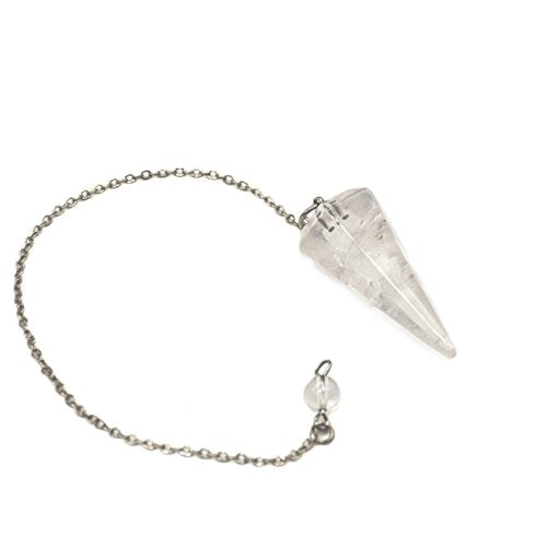 Polar Jade Natural Crystal Pendulum with Chain & Pouch Quartz