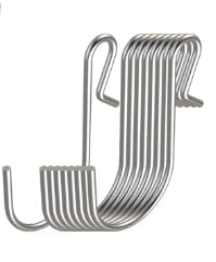 [Australia - AusPower] - 100 Pack - S Hooks for Hanging Displays in Retail, S Shaped, PINCHED VERSION, and can assist at home hanging plants, Jewelry, Kitchenware, DIY, Keys, SH-75 Corp 