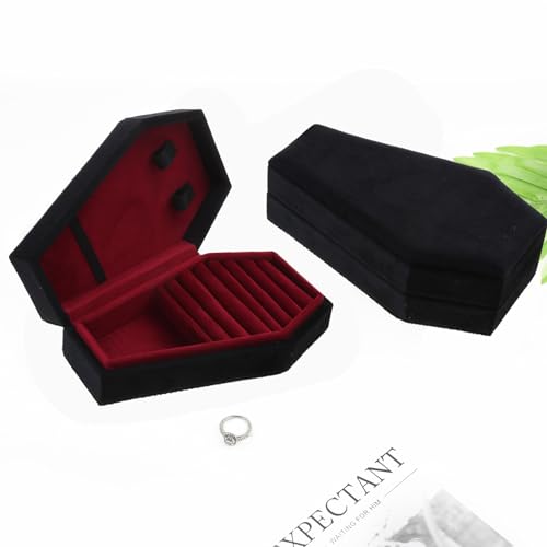 Velvets Jewelry Storage Box Coffin Necklace Earring Box Display Cases Desktop Decoration Jewelry Organizer Holder For Jewelry Necklace Display