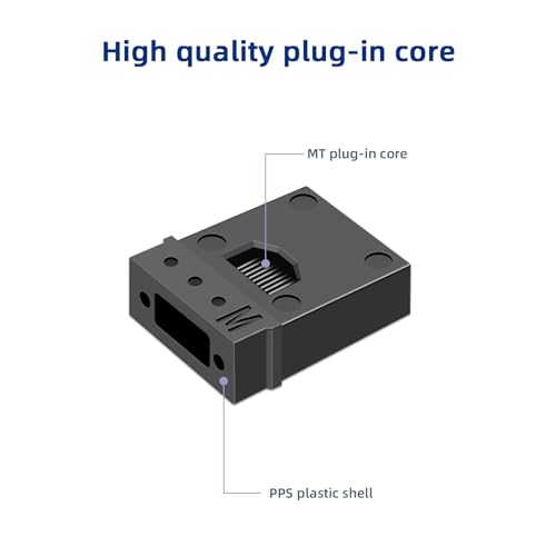 Jeirdus 2-pack MPO 12-core OM4 multimode fiber loopback with pull ring for network testing