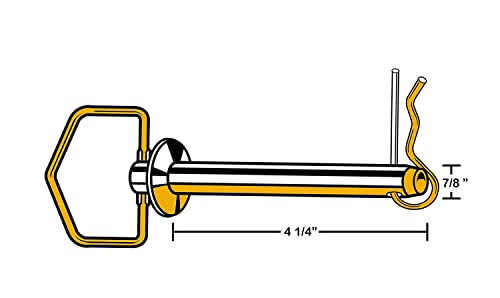 FASTENER BASICS swivel handle hitch pin, 7/8 x 4-1/4-inch heavy-duty heat-treated safety hardware