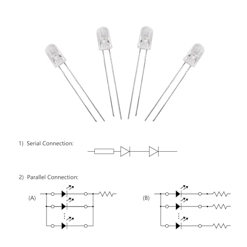 YIXISI 50 pieces 5 mm 850 nm LED infrared emitter, infrared diode LED emission, IR emission diode 5mm – 850nm IR transmitter