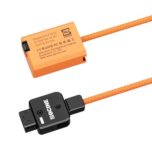 ZGCINE DT-FW50 D-Tap NP-FW50 Dummy Battery Cable for Sony A7/ZV-E10