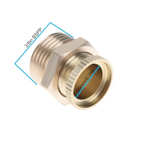 2pcs 3/8"BSPP Male Thread Air Compressor Drain Valve 9mm ID Brass