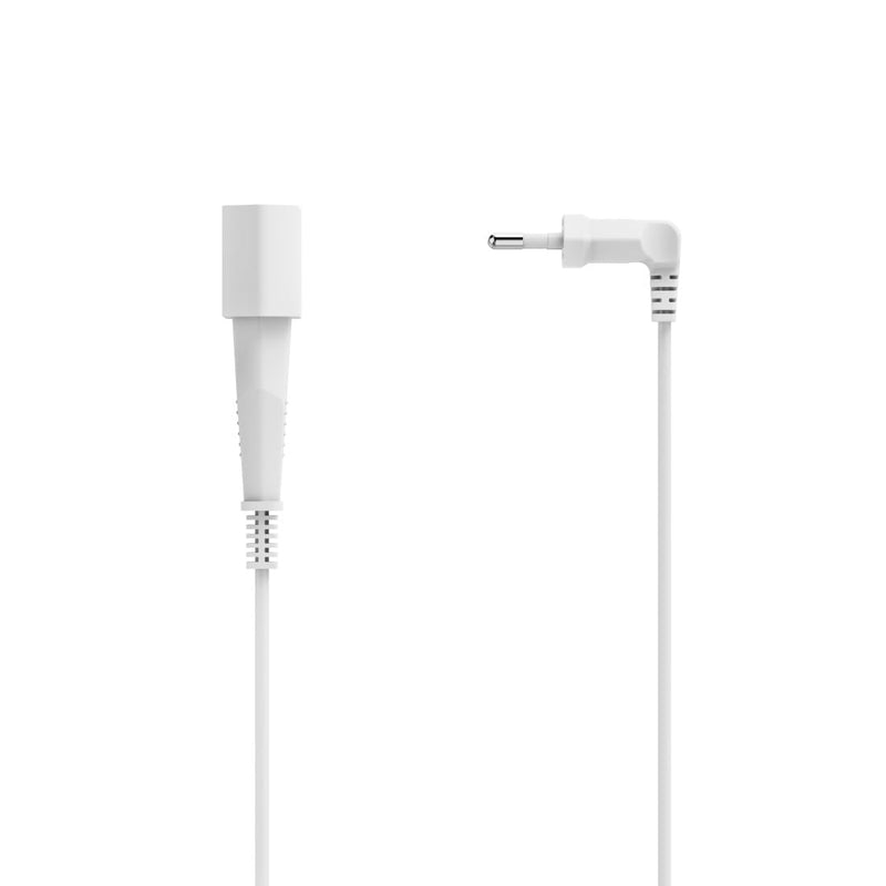 Hama Extension Cable Angled Euro Plug 3 m | Extension cable, white, 90°, space-saving flat plug, power cable extension, kink protection, robust, for indoor use