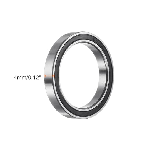 sourcing map 10pcs 6704-2RS Deep Groove Ball Bearings, Chrome Steel Double Rubber Sealed Bearing 20mm x 27mm x 4mm