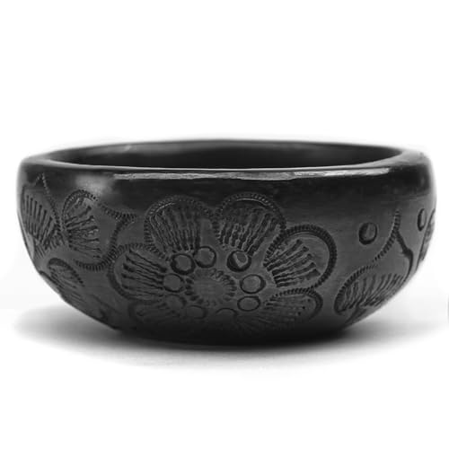 Tequila Shot Glasses - Set of 4 Oaxaca Black Clay Mexican Shot Glasses - 2 Oz (Mezcal Cup) Mezcal Cup