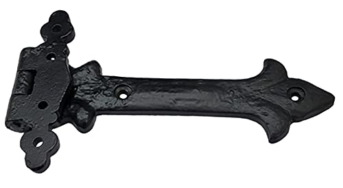 Adonai Hardware Adonijah Antique Cast Iron Strap T Hinge (6" X 2 Pack, Matte Black) for Barn Doors, Gates, Kitchen Cabinets, Sheds, Wooden Box, Furniture, Cedar Chest and Trunks 6" x 2 Pack (T Hinge) - Iron