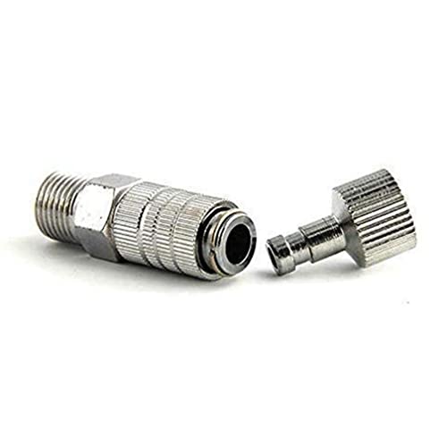 Airbrush Quick Release Coupling 1/8 with 5 Male Connectors Adjustable Air Pressure for Air Compressor and Airbrush Hose