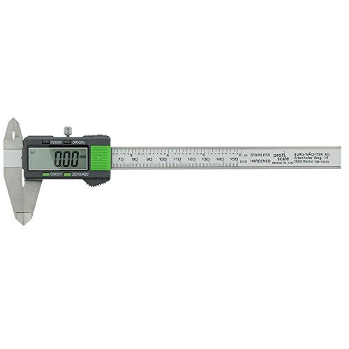 BURG-WÄCHTER Digital caliper with transport box, measuring accuracy 0.01 mm, RECISE PS 7215, gray / green Single