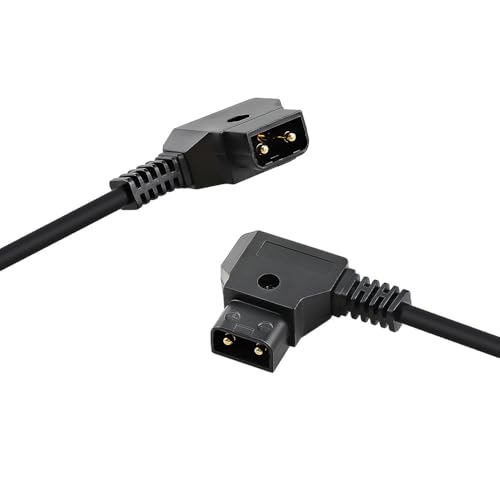 Uonecn D-Tap to 6 Pin Female Right Angle Power Coiled Cable for RED Komodo-X, V-Raptor, DSMC2 Epic & Scarlet, for DJI Ronin 4D High-Bright Monitor, 12-30in/0.3-0.8M Right Angle 6 Pin