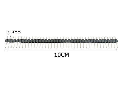 [Australia - AusPower] - 50PCS 40P 2.54mm (0.1 Inch) Pitch Single Row Pin Header Strip Male Pins Header Connector PCB Board Pin Connector Electronic Component Raw Materials 