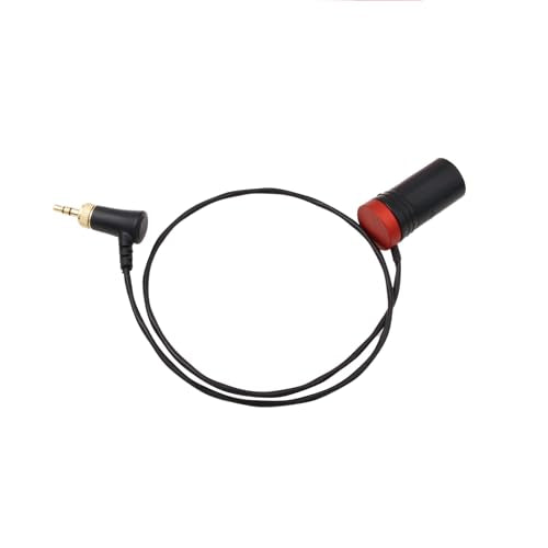 Low-Profile Audio Cable for Sennheiser 500 Sony UWP Deity Wireless to Sony FX9 Canon C300 XF605 Zaxcom 833, Locking 3.5mm 1/8" to XLR 3 Pin Right Angle 50cm Red 1/8" right-angle to XLR3M low-profile, red