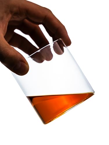 Amehla Ultra Thin Cocktail Glasses 12-ounce Double Old Fashioned Whiskey Glasses - Minimalist H20 Water Drinking Glass - (4) 4
