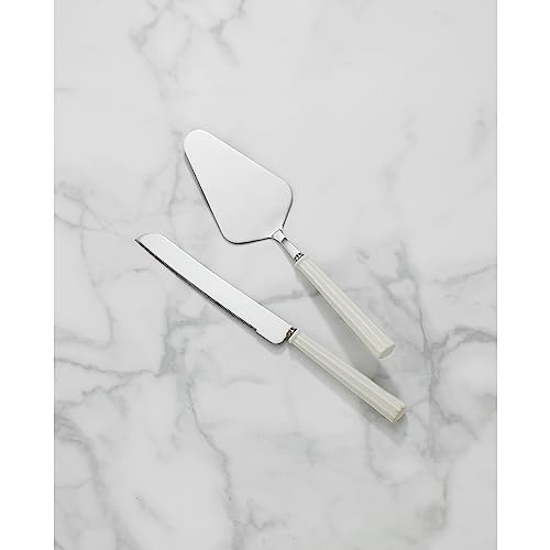 Lenox French Perle Scallop Silverware Cake Dessert Set, 2-Piece, Flatware Cake & Knife Server