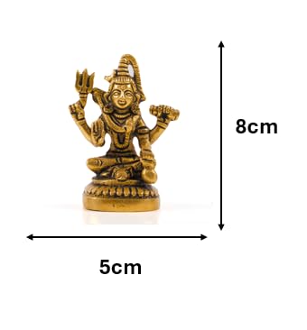 Brass Shiva Pooja Murti Idol Statue God Lord Spiritual Sculpture Indian Antique Statue Décor for Home Entrance Temple Puja Decoration Festivals Diwali and Gifting (Shiva)