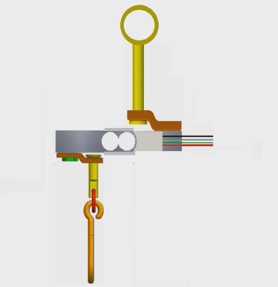 Generic 3kg straight bar load cell with hook, 4-wire strain gauge force sensor