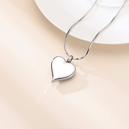 Minicremation Cremation Jewelry for Ashes Heart Urn Necklace Pendants Ashes for Women Men Keepsake Memorial Angel Wing with Charm Heart for Loved Ones Silver-Your
