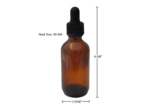 [Australia - AusPower] - Dropper Stop® 2oz Amber Glass Dropper Bottles (60mL) with Tapered Glass Droppers - Pack of 2 