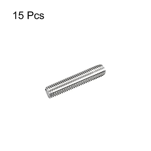 MECCANIXITY M10 x 50mm fully threaded rods, 304 stainless steel, right-hand thread, 15-pack