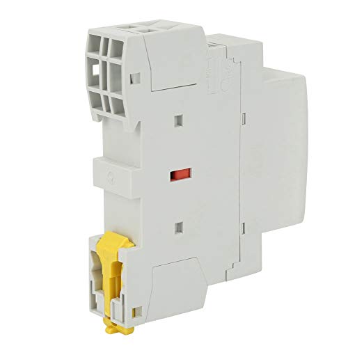 Household AC Contactor, Relay 230 V 2P 16 A AC Contactor on DIN Rail 2NO 50/60 Hz AC Contactor for Home Use Normally Open 220 V 2-Pin