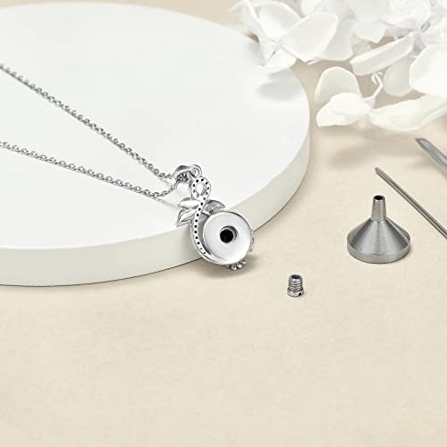POPLYKE Urn Necklaces for Ashes Sterling Silver Filigree Cremation Urn Necklaces Memorial Keepsake Jewellery with Filling Tool Daisy