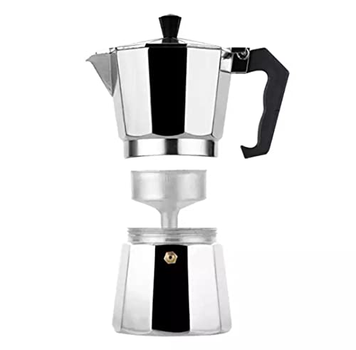 Aluminum Espresso Stovetop Coffee Maker Silver 1 Cup Moka Pot Cuban Coffee Maker (Brandello Express)
