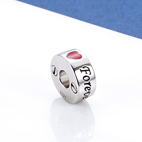 Sterling Silver Cremation Urn Bead Charm for Ashes - S925 Memorial Keepsake Bacetate Pendant Jewelry Gifts for Women Loss Loved One 01 Forever in my heart-Double Urn