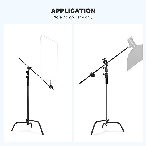 Soonpho 50 inch Extension Grip Boom Arm for Heavy Duty C Stand,Solid Grip Pole with 1/4 & 3/8 Thread for Softbox,Reflector,Umbrella,Flags, Diffusion and Other Studio Photography Equipments(Black) Boom Arm kit B