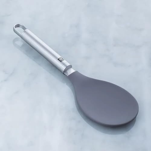 ZWILLING Pro Tool silicone rice spoon with stainless steel handle, ideal for serving rice and other dishes in the kitchen.