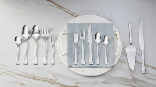 Lenox Portola silverware cake knife and dessert server set, 2-piece flatware for cake and pastry presentation.