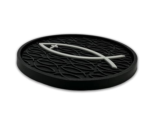 Christian Jesus Fish Religious Automotive Silicone Coasters Set of 4 Religious 4-pack