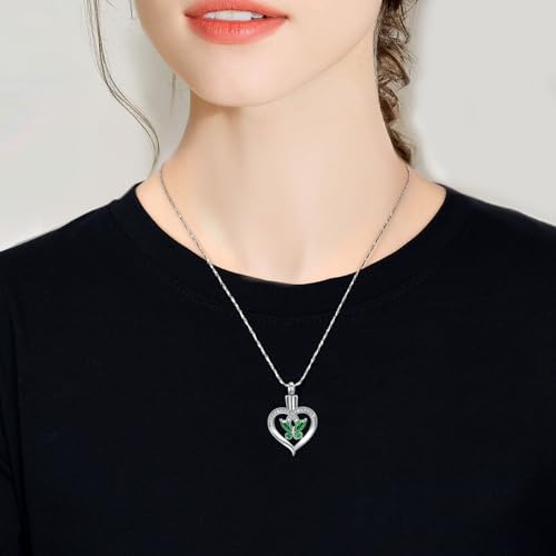 Heart Butterfly Urn Necklace for Ashes for Women Stainless Steel Cremation Jewelry Crystals Ash Loved One Memorial Pendant G