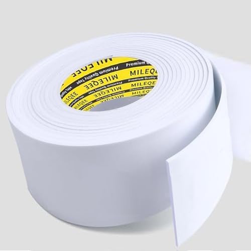 Single-Sided Adhesive Foam Tape EVA White, Multipurpose Sponge Sealing Strip Window Door Insulation Table Edge Protector Wall Bumper Guards, 3.15in x 16.4FT 3.15 Inchx 16.4FT